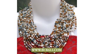 Multi Beads Buterfly Necklaces Chockers